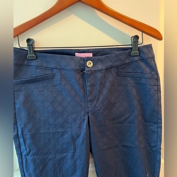 Lilly Pulitzer Kelly Textured Pants Navy Size 8 - Picture 16 of 16